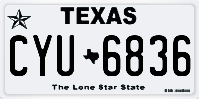 TX license plate CYU6836