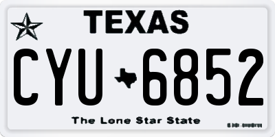 TX license plate CYU6852