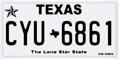 TX license plate CYU6861