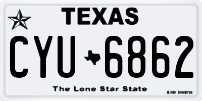 TX license plate CYU6862