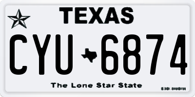 TX license plate CYU6874