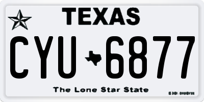 TX license plate CYU6877
