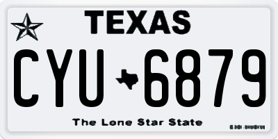 TX license plate CYU6879