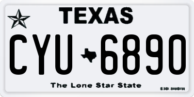 TX license plate CYU6890