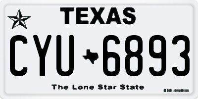 TX license plate CYU6893