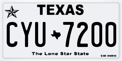 TX license plate CYU7200