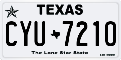 TX license plate CYU7210
