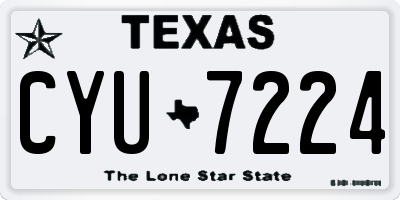 TX license plate CYU7224