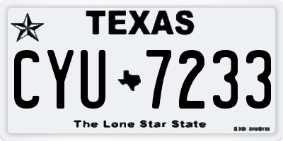 TX license plate CYU7233