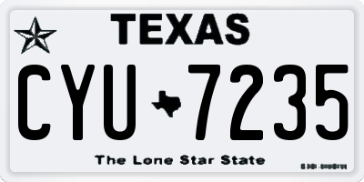 TX license plate CYU7235