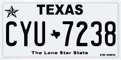 TX license plate CYU7238
