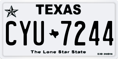 TX license plate CYU7244