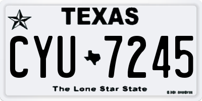 TX license plate CYU7245