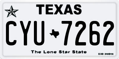 TX license plate CYU7262