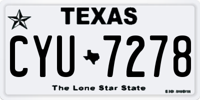 TX license plate CYU7278