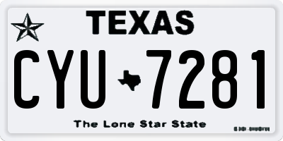 TX license plate CYU7281