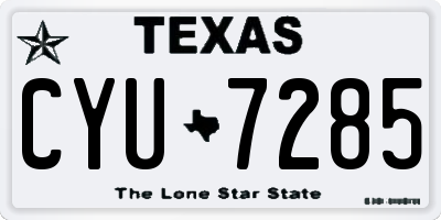 TX license plate CYU7285