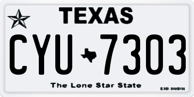 TX license plate CYU7303