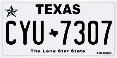 TX license plate CYU7307