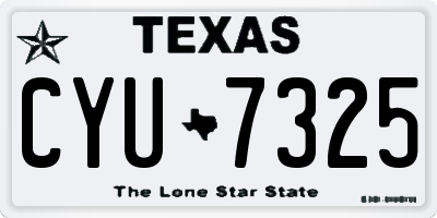 TX license plate CYU7325