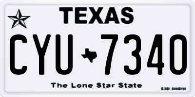TX license plate CYU7340