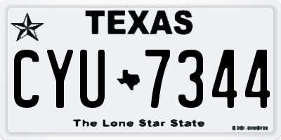 TX license plate CYU7344