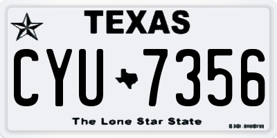 TX license plate CYU7356