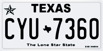 TX license plate CYU7360