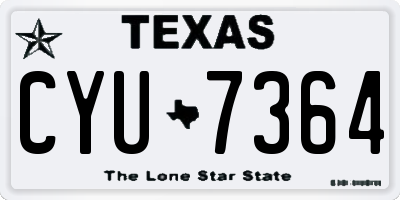 TX license plate CYU7364