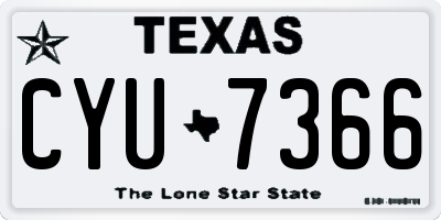 TX license plate CYU7366