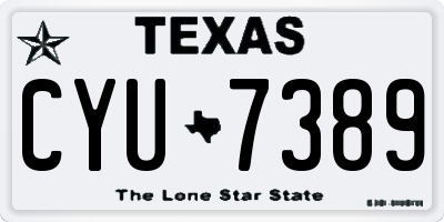 TX license plate CYU7389