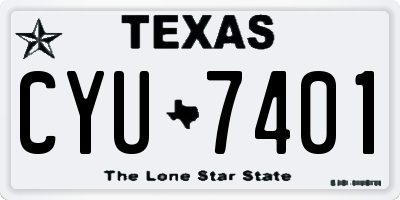 TX license plate CYU7401