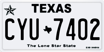 TX license plate CYU7402