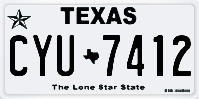 TX license plate CYU7412