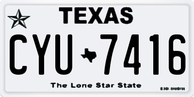 TX license plate CYU7416