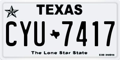 TX license plate CYU7417