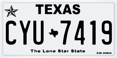 TX license plate CYU7419