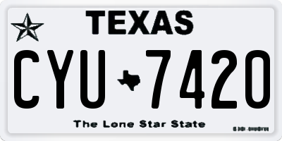 TX license plate CYU7420