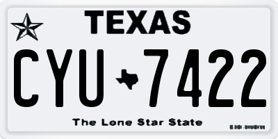 TX license plate CYU7422