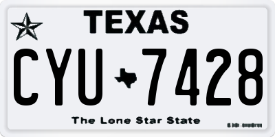 TX license plate CYU7428