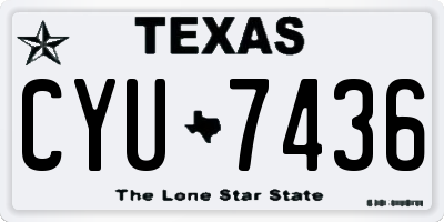 TX license plate CYU7436