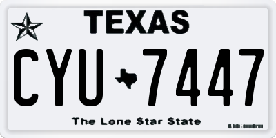 TX license plate CYU7447