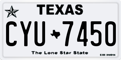 TX license plate CYU7450