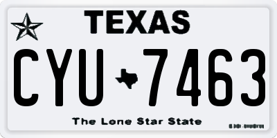 TX license plate CYU7463