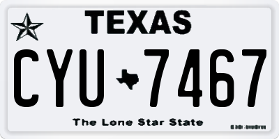 TX license plate CYU7467
