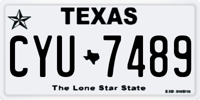 TX license plate CYU7489