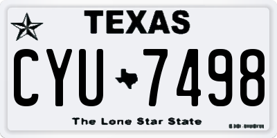 TX license plate CYU7498