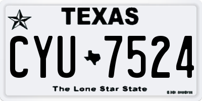 TX license plate CYU7524