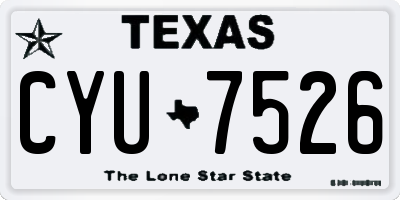 TX license plate CYU7526