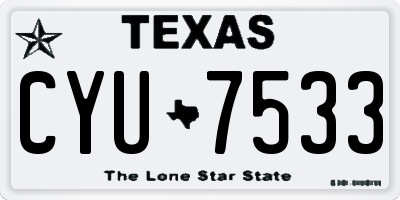 TX license plate CYU7533